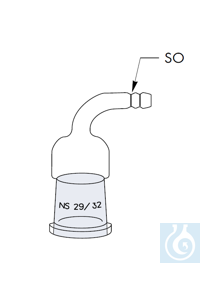 Gaswasfles dop met slangtule, huls NS 29/32, Robu® Gaswasfles dop met slangtule, huls NS 29/32,...